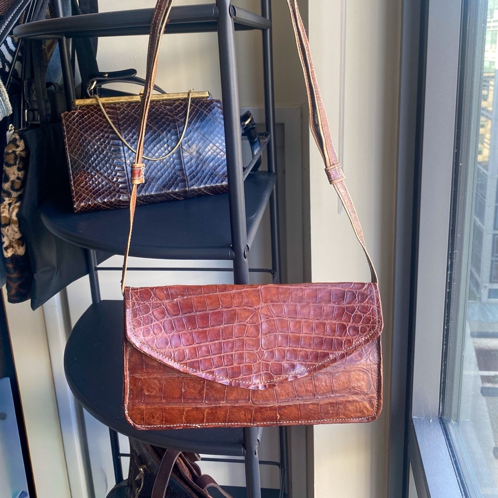 Vintage Genuine Crocodile Shoulder Bag